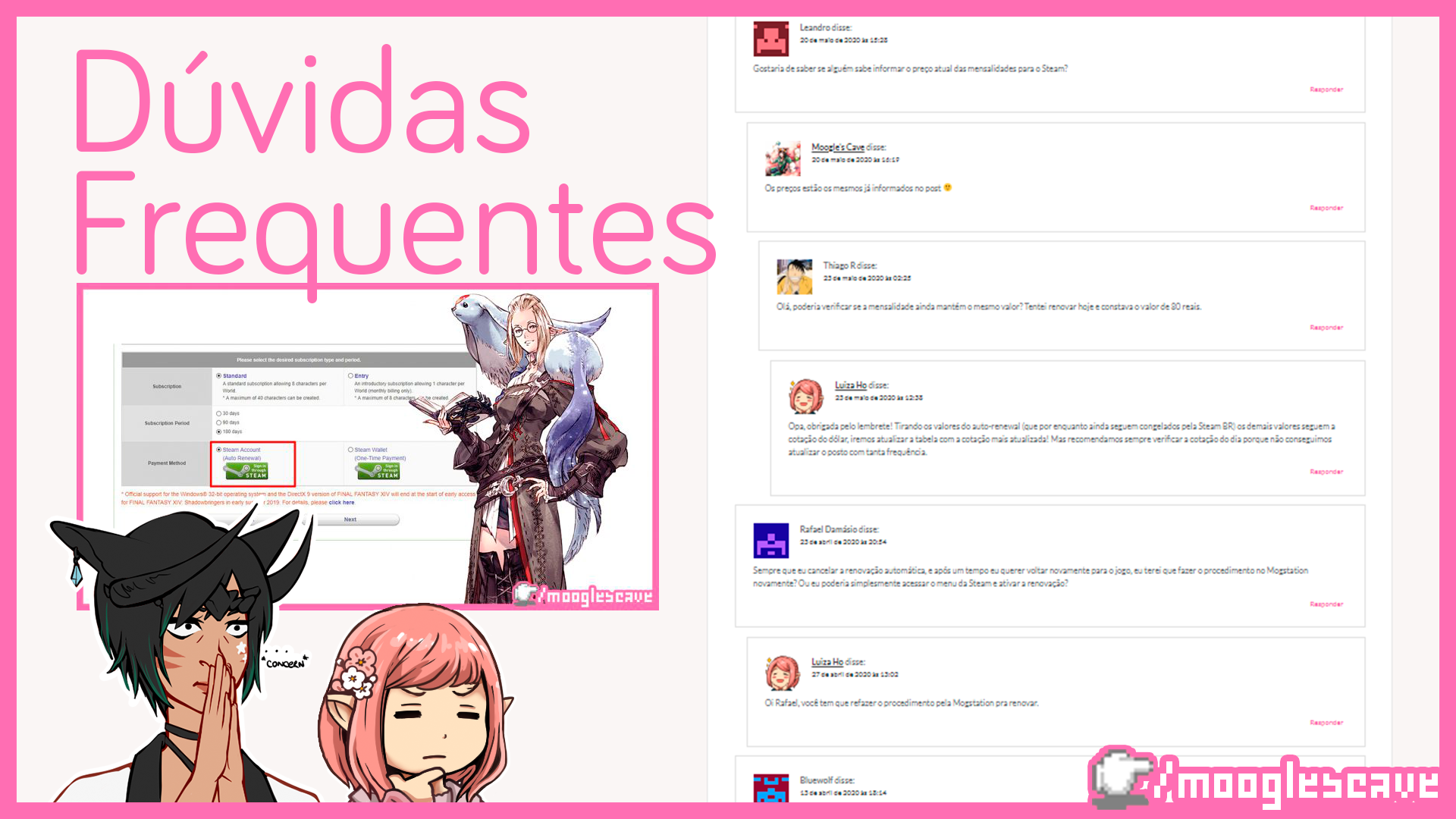 Dúvidas frequentes sobre o pagamento do FINAL FANTASY XIV