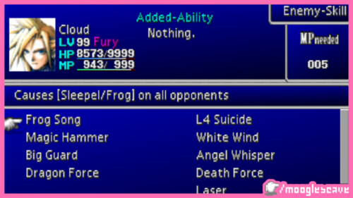 FFVII | Lista completa de Enemy Skills - Moogle's Cave
