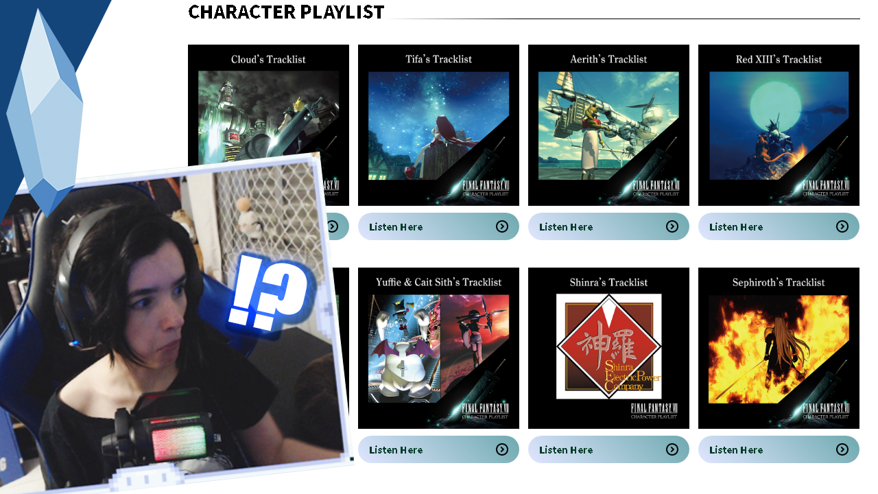 FFVII | Reagindo às playlists especiais dos personagens