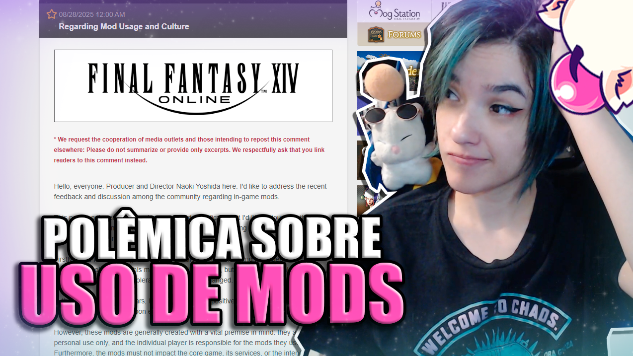 Yoshi P comenta sobre o USO DE MODS dentro do FINAL FANTASY XIV 👀
